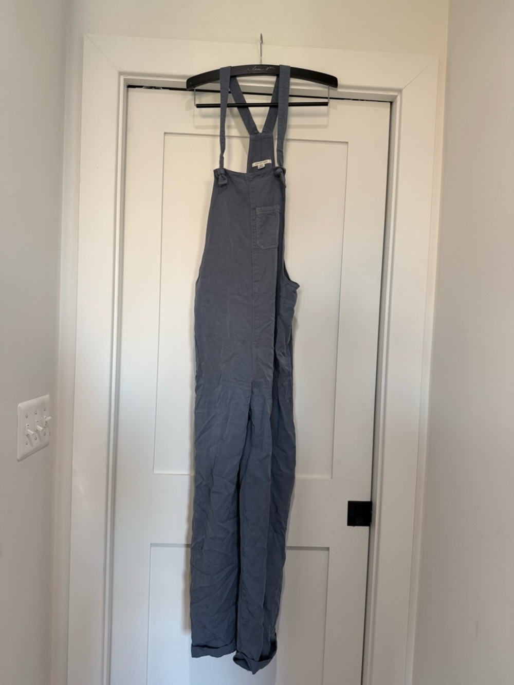 Women's Blue-Gray Utility Overalls - Casual Jumpsuit